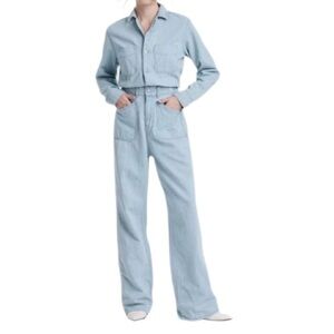 Universal Thread Denim Jumpsuit Super Soft Pockets Elastic Waist NWT Size 6